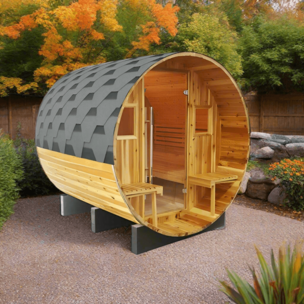 Sunray Oasis 2-4 Person Traditional Canopy Barrel Sauna