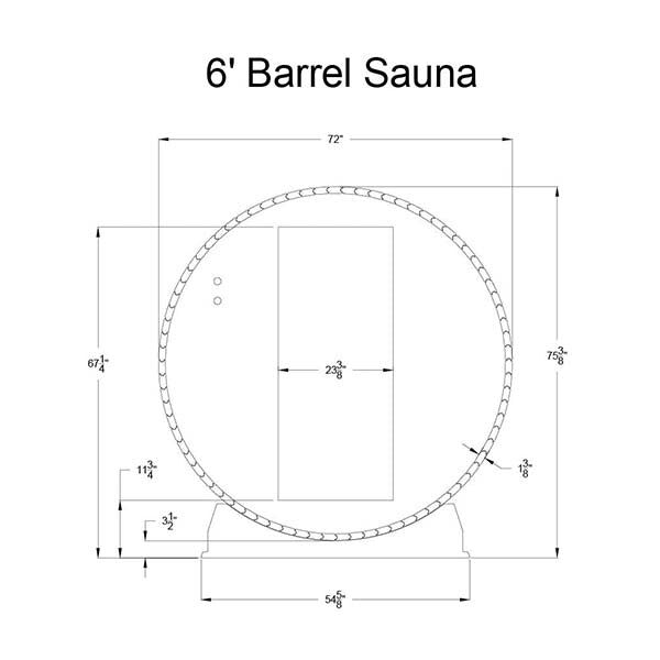 Almost Heaven Huntington Canopy Barrel  6 Person Sauna