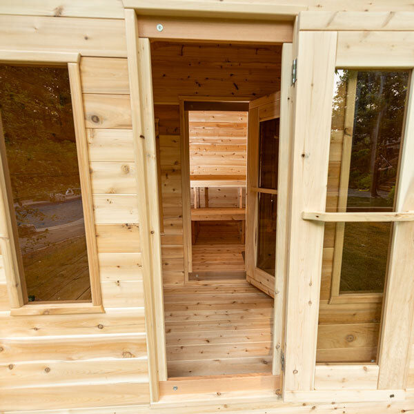 Dundalk LeisureCraft Canadian Timber Georgian 5-6 Person Cabin Sauna with Changeroom