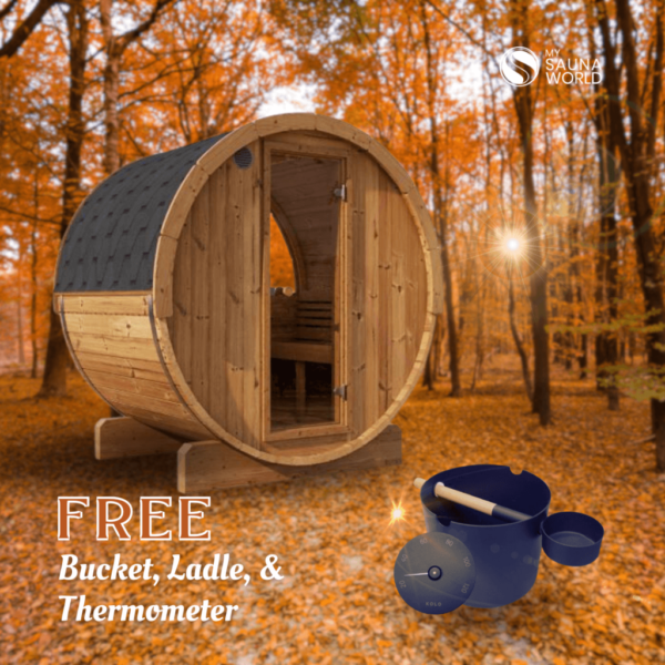 Forever Saunas Thermally Treated 2-Person Sauna w/ Back Window & HUUM Drop Sauna Heater