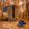 Forever Saunas Thermally Treated 4-Person Barrel Sauna with HUUM Drop 7.5 Sauna Heater - Ready to Ship! - Image 2