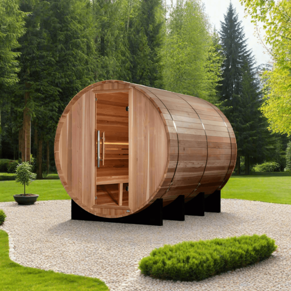 Golden Designs Klosters 6 Person Traditional Barrel Sauna - Pacific Cedar