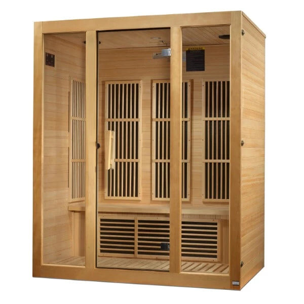 Maxxus Bellevue 3 Person Low EMF FAR Infrared Sauna - Canadian Hemlock