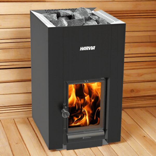 Harvia Linear 22 Green flame 15.7kW Wood Burning Sauna Stove