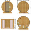 SaunaLife Model E6 3 Person Barrel Sauna - Image 13