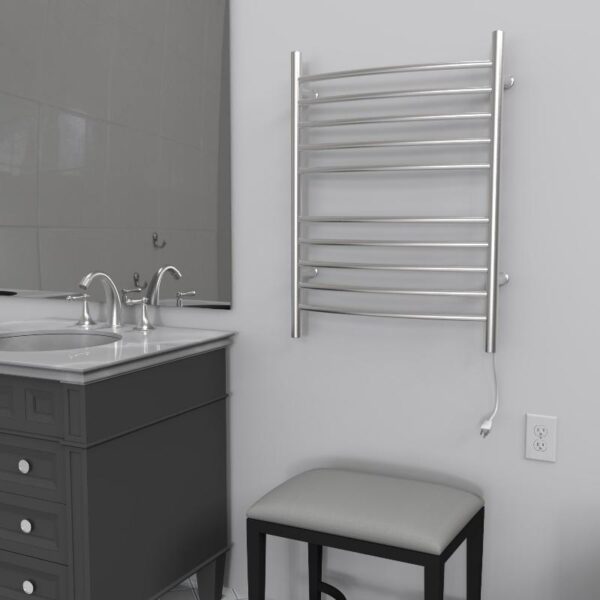 Amba Radiant Hardwired + Plug-in Combo Curved 10 Bar Towel Warmer