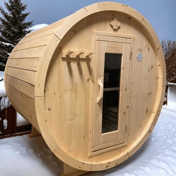 True North Canadian Made 2-4 Person 6' Long Outdoor Traditional Barrel Sauna