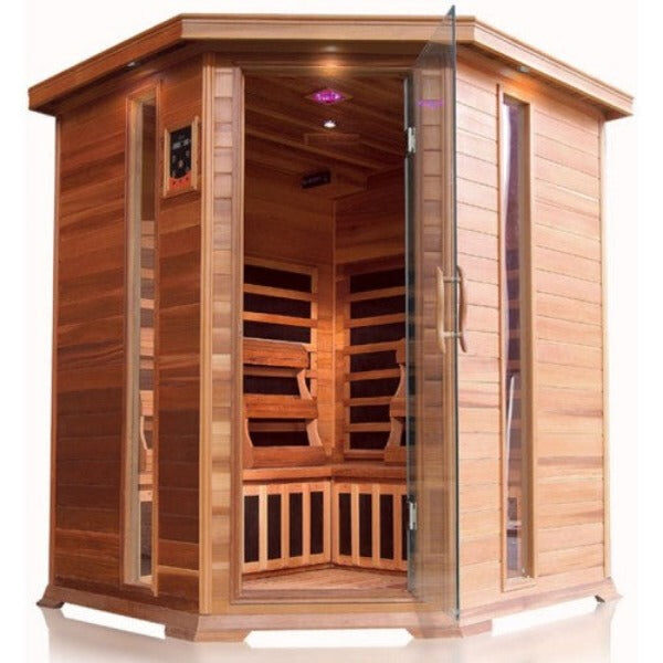 Sunray Bristol Bay 4 Person Indoor Infrared Corner Cedar Sauna