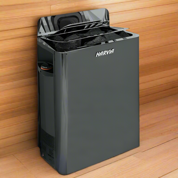 Harvia SW80 The Wall 8kW Electric Sauna Heater- Black Stainless Steel