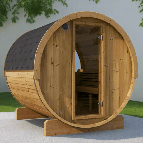 SaunaLife Model E8W 6 Person Sauna Barrel - Window