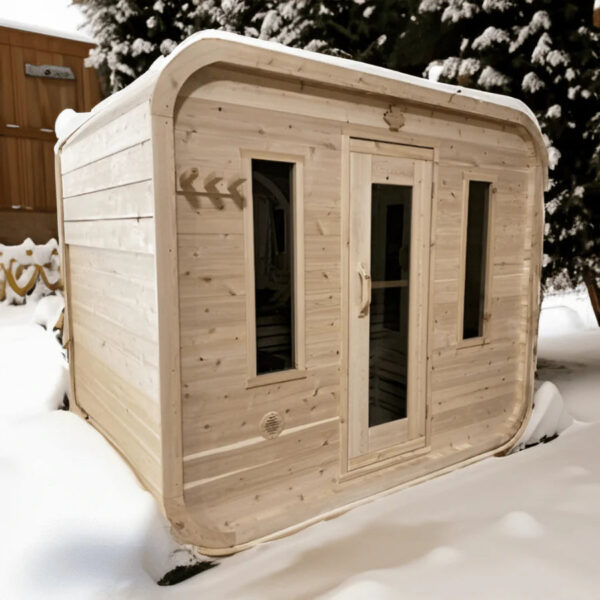 True North Canadian Made Quattro 4-5 Person Outdoor Traditional Cedar Cube Sauna