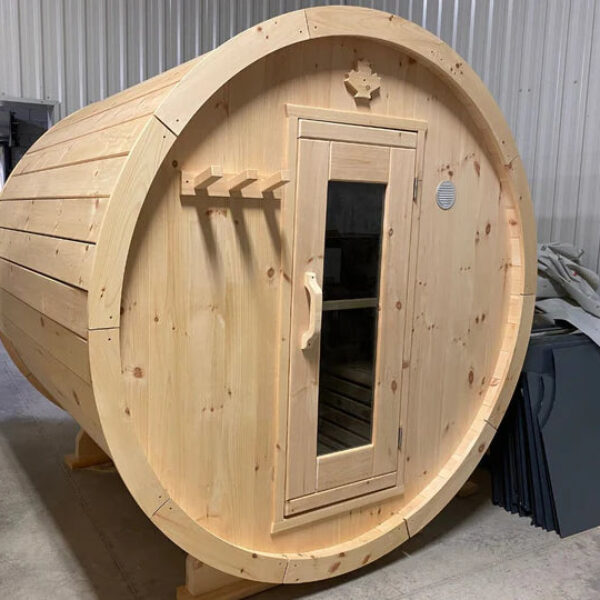 True North Canadian Made 2-4 Person 6' Long Outdoor Traditional Barrel Sauna